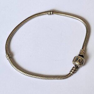 PANDORA MOMENTS SILVER CHARM BRACELET 7.5” Small